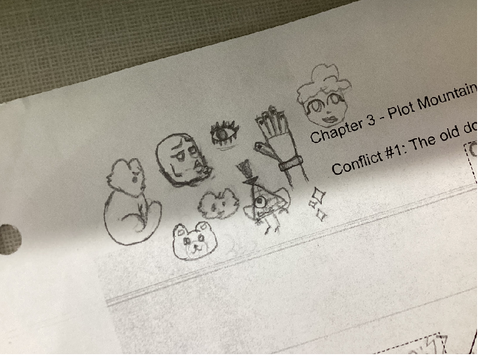 Cursed drawings i made when I was in english