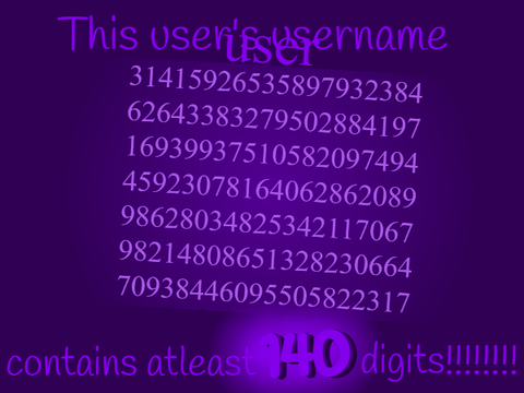 This user's username contains at least 140 digits