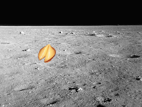 Fortune Cookie Dragger on the Moon