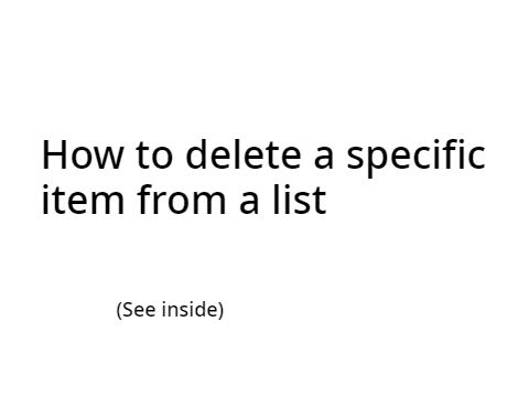 How to delete a specific item from a list