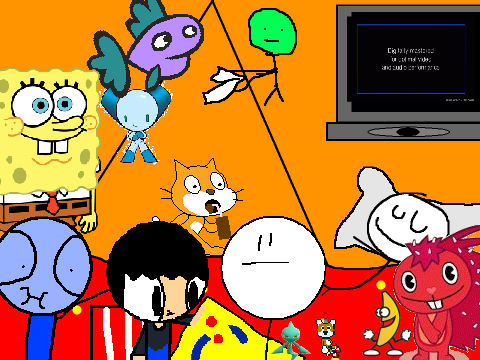 Add yourself camping watching tv remixed a lot
