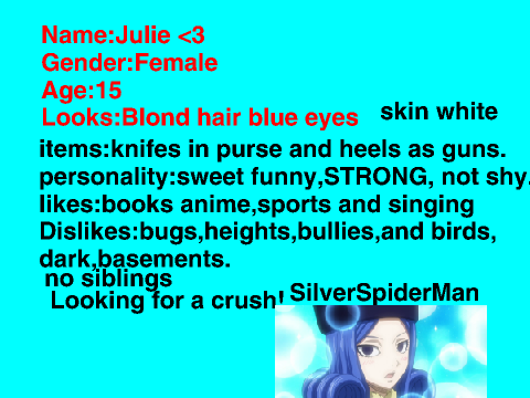 Anime highschool RP info on julie