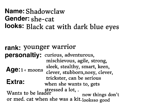 Willowclan bio: Shadowclaw