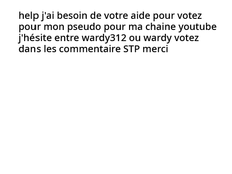 vote pour pseudo chaine youtube