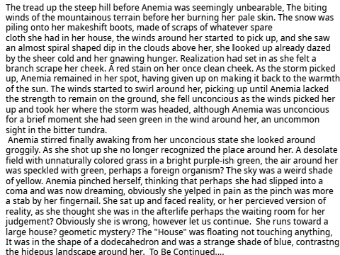 Writing contest :)  (The blue house)