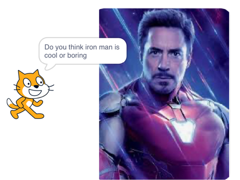 Iron man and cat