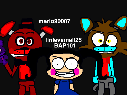 Me, mario90007, and finleysmall25 as Sister Location Animatronics
