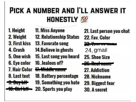 pick a number and ill answer honestly :) REMIXXXXXXXXXXXXXXXXXXXXXXXXXXXXXXXXXXXXX :D