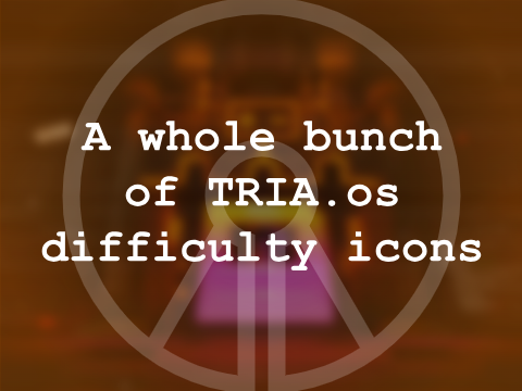 A bunch of TRIA.os difficulty icons