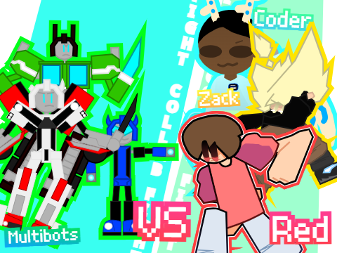 (6) Fight collab multibots VS Red, Zack, and Coder