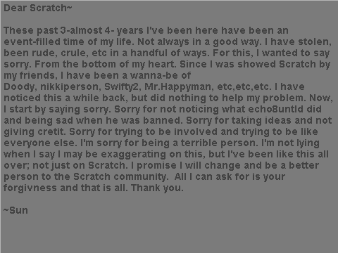 I'm Sorry ~Please Read~