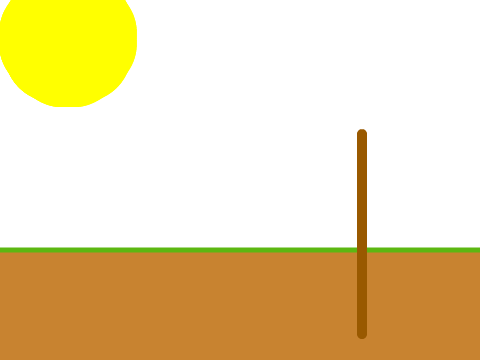 Sunlight, Stick, and Grass. (100% pen project)