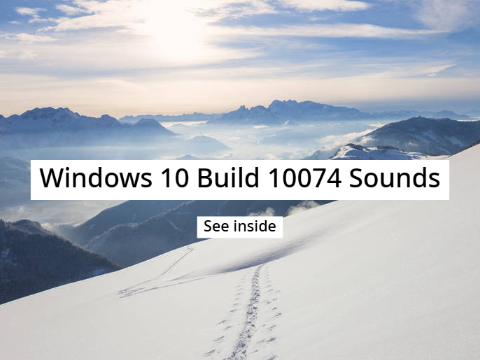 Windows 10 Build 100074 Sounds