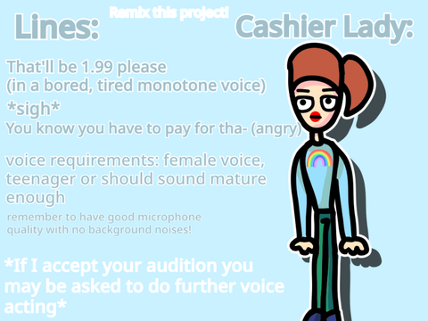 Cashier audition