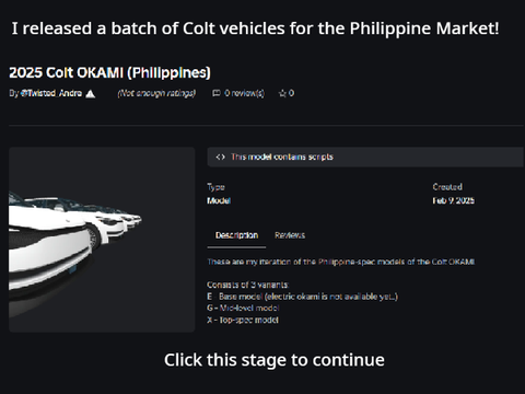 I RELEASED COLT VEHICLES FOR THE PH MARKET!