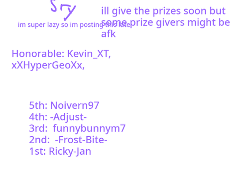 0.3K Follower Contest Results