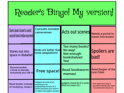 My own version of Reader's Bingo! 