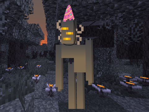 Minecraft Creaking Vector With a Birthday Hat