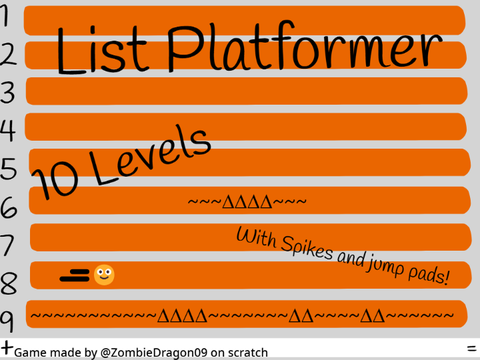 List Only Platformer/Spriteless