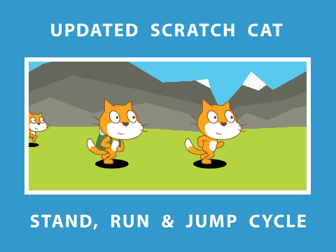 Scratch Cat Run Cycle v2.3 - jogo com rolagem