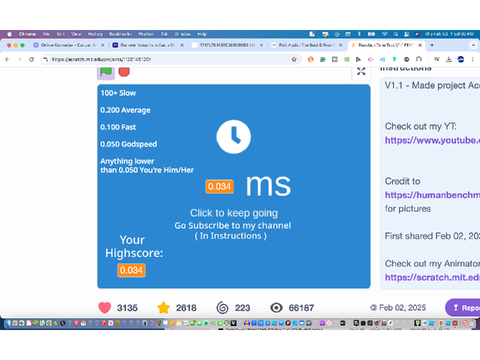 0.034 on Reaction Time Test