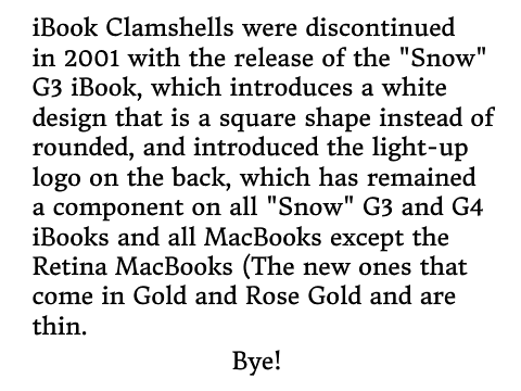 History of Apple iBook Clamshell Laptops
