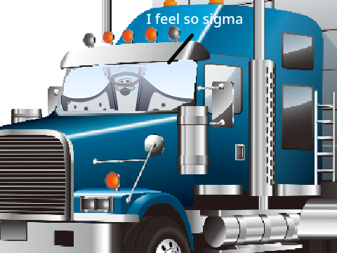 Big Man in a semi truck 
