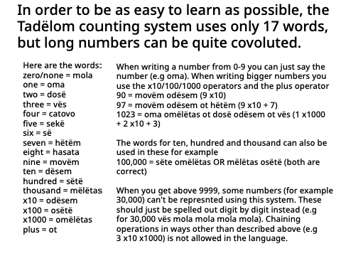 Tadëlom counting system