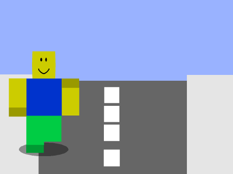 add yourself running on the street