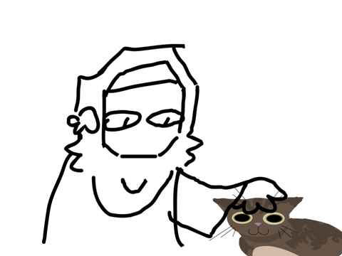 petting my cat.