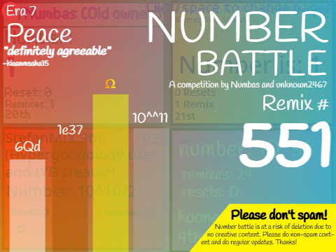 [ Number Battle | 551 ] : 4 more until 555...