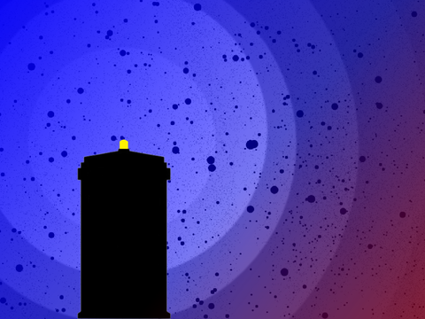 TARDIS under the night sky