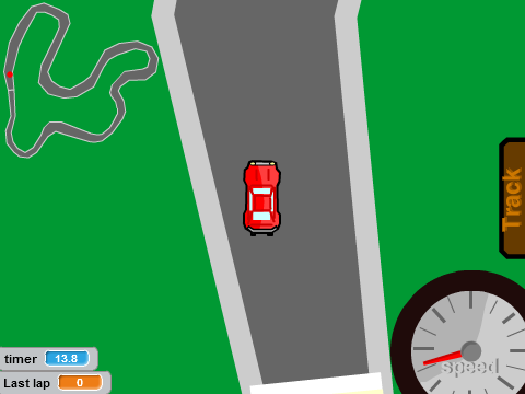 Racing with scrolling track