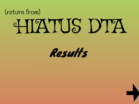 “(Return from) Hiatus” DTA {} RESULTS!