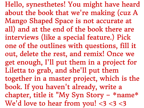 The Synesthetes of Scratch Book Interviews remix