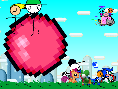 Add yourself running from a GIGANTIC ball!! X_X remix remix