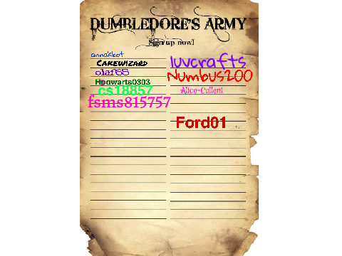 Dumbledore's Army Sign Up Sheet remix remix remix remix remix remix remix remix remix