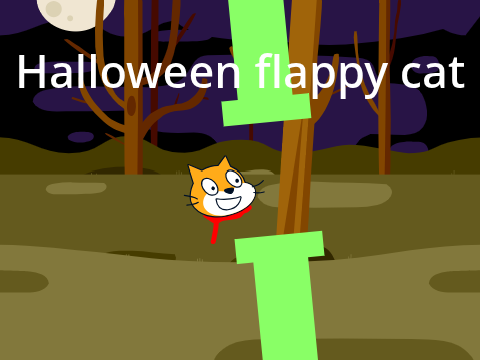 Halloween flappy cat