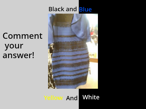 The blue and black dress