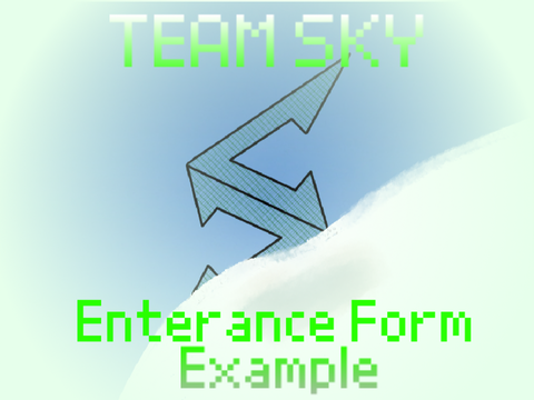 ~|Team Sky: Entrance Form Example|~