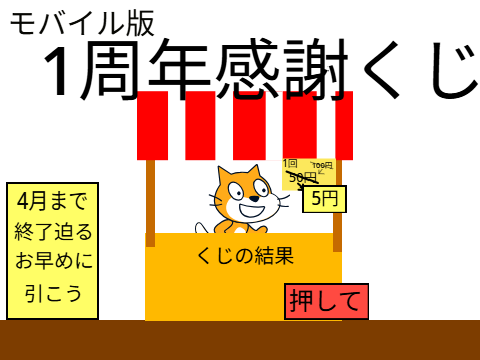 モバイル版1周年感謝くじ、終了