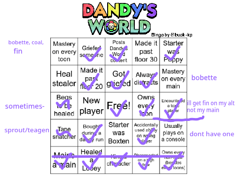 dandy’s world bingo 