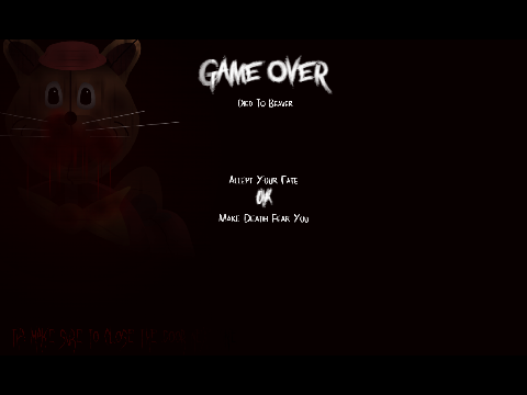Game over screen