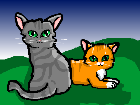 Warriors OCs: Slatefeather and Firemoon
