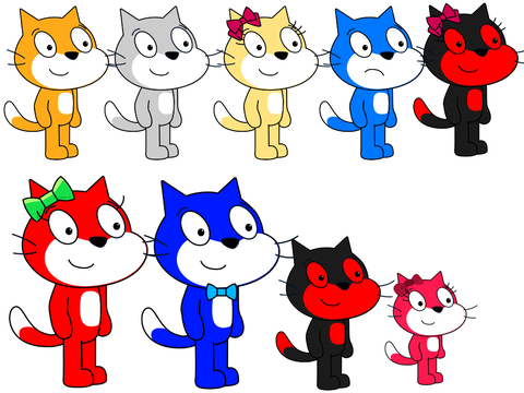 (Reupload!) Updated Stephanie Cat Family Sprites! remix