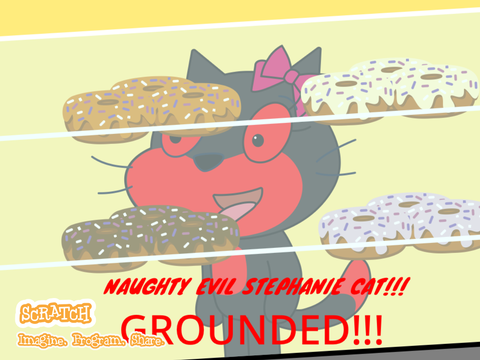 (Reupload!) Evil Stephanie Cat attempts donut licking at Dunkin’ Donuts/GROUNDED
