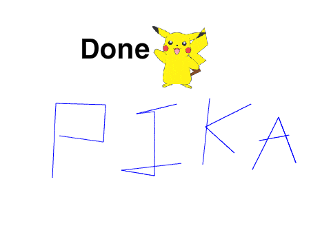 Pikachu Writes his name