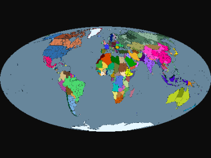 Mollweide projection - 1920 × 960 world map