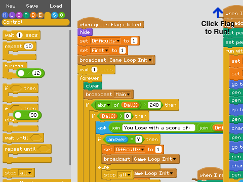 Pong Game Scratch Emulator v0.18.1