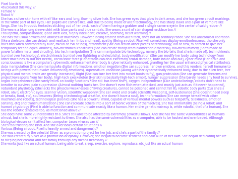 Bio #(Robot) for powers rp (Update for Pixel North)